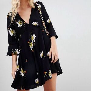 Free People Time Is On My Side floral faux wrap dress